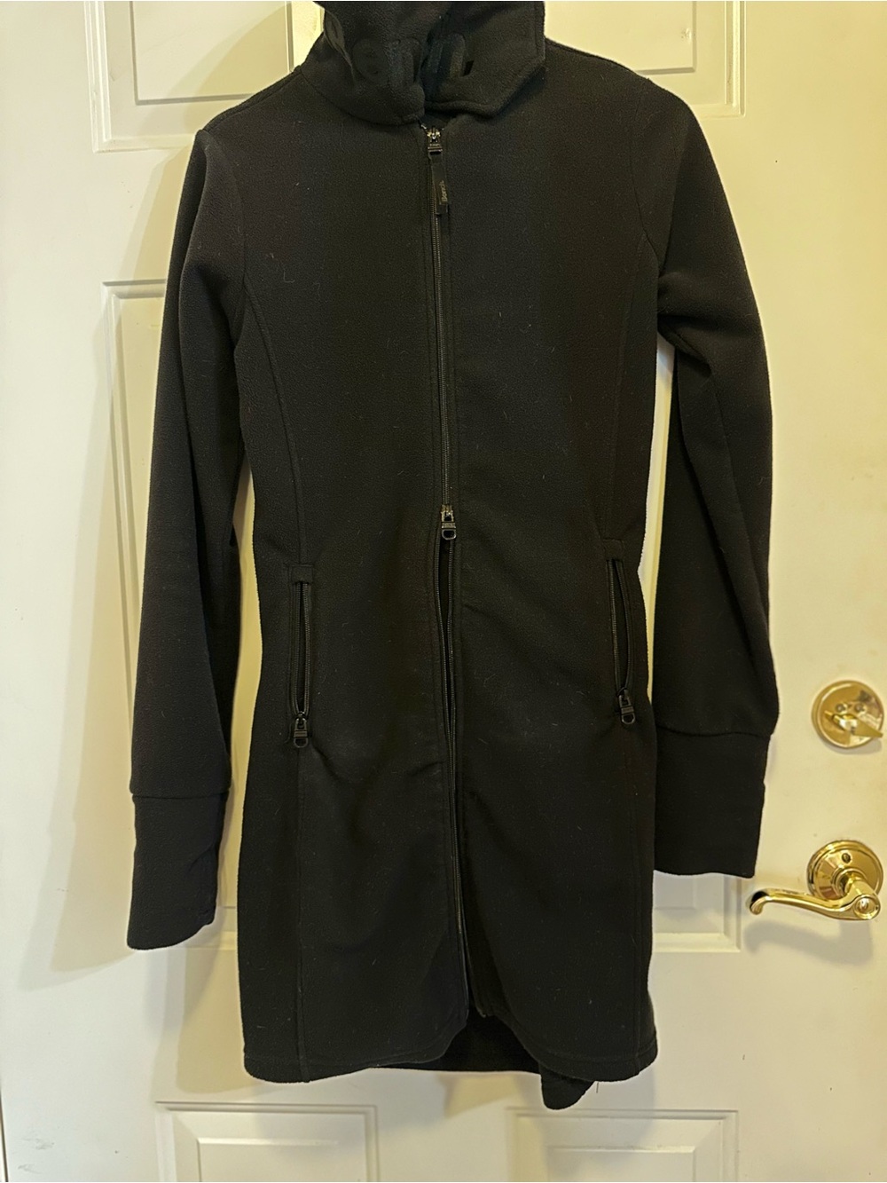 Warm Black Long double Zip Hoodie Coat - Sporty Outerwear